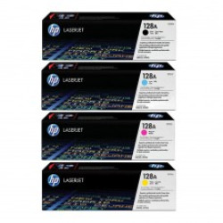 حبر ليزر اصلي اتش بي HP 128A مجموعة 4 الوان .