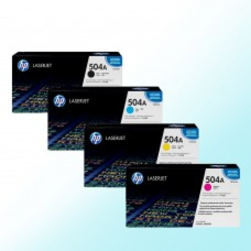 حبر ليزر اصلي اتش بي HP 504A مجموعة 4 الوان .
