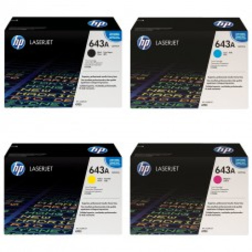 حبر ليزر اصلي اتش بي HP 643A مجموعة 4 الوان .